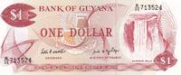 Guyana One Dollar Banknote Guyana One Dollar kassenfrisch -