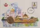 Brunei 20 Sen Münze und Briefmarke Numisbrief -