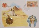 Ägypten 5 Piastres Münze und Briefmarke Numisbrief -