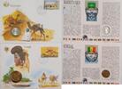 Mauretanien, Senegal 1/5 Ouguiya oder Ouguija , 10 Francs Münze und Briefmarke Numisbrief, 2 Stück lot -