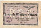 Deutsches Reich Deutschland Deutsche Reichsbahn 20 Millionen Mark Notgeldschein Reichsbahndirektion Köln -