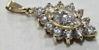 Goldschmuck Gelbgold 585 er 14K Gold Anhänger Goldanhänger mit farblosen Steinen -