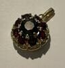 Runder Granat Anhänger 333er Gold 8 Karat Goldschmuck -