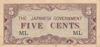 Burma Five Cents Banknote -