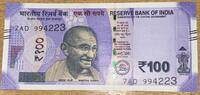 Indien 100 Rupien Banknote -