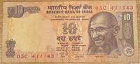 Indien 10 Rupien Banknote -
