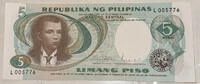 Philippinen 5 Piso 1978 Banknote unc 5,00 EUR  plus 6,00 EUR verzending