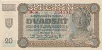 Slowakei Slovakei 20 Korun Kronen Banknote, SPECIMEN -