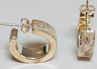 Silberschmuck 925er Silber Glitzernde Creolen- Ohrringe mit Stecker- Verschluss in Bicolor-Optik -