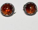 Silberschmuck 925er Silber Silber Ohrringe aus Baltischem Bernstein , Clip Ohrringe -