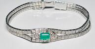 Silberschmuck 800er Silber Armband Grüner Smaragd?, Silber Silberarmband -
