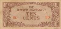 Burma,Japan. Besetzung 10 Cents Banknote -