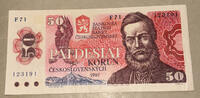 Tschechische Republik 50 Korun Banknote -