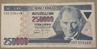 Türkei 250.000 Lira Banknote -