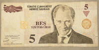 Türkei 5 Neue Lira Banknote -