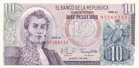 Kolumbien 10 Pesos Oro Banknote -