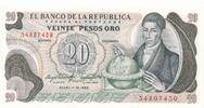 Kolumbien 20 Pesos Oro Banknote -