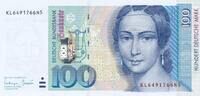 Deutschland BRD 100 Deutsche Mark DM Bundebanknote KL/N -