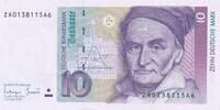 Deutschland BRD 10 Deutsche Mark DM Ersatznote, ZA/A -