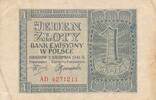 Polen 1 Zlotych Zloty Banknote -