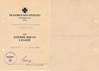 3. Reich, Deutschland Urkunde, Abzeichen, Ehrenzeichen, Militaria Eisernes Kreuz 2. Klasse 1939 - Verleihungsurkunde -