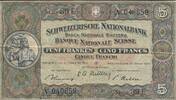 Schweiz 5 Francs Franchi Banknote -