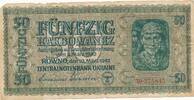 3. Reich, Deutschland Ukraine 50 Karbowanez Banknote, Besatzung II. Weltkrieg, Rowno, KN 6 Stellig -