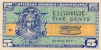 USA, Militärgeld 5 Cents Banknote -