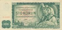 Tschechoslowakei 100 Korun Banknote -