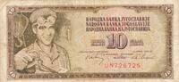 Jugoslawien 10 Dinara Banknote -