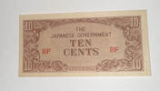 Burma, Japan. Besetzung 10 Cents Banknote -
