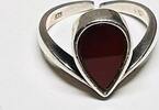 Silberschmuck 835er Silber Teardrop Verstellbarer Silberring -