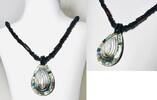 Collier Kette Halskette mit Tropfenanhänger aus Perlmutt -