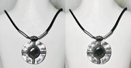 Collier Kette Schwarze und silberne gotische Medaillon Halskette mit Anhänger -