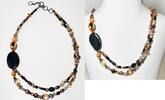 Collier Kette Halskette aus Whiskey-Quarz und verschiedene Modeschmuck -