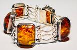 Silberschmuck 835er Silber   Fischland Silber Bernstein Armband getragen und befindet sich in einem guten Zustand