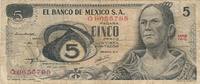 Mexiko 5 Pesos Geldschein Banknote Cinco Pesos Mexico -