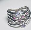  Silberschmuck 925er Silber Criss- Cross mode Silberring mit lila und ro... 39,00 EUR  Excl. 6,00 EUR Verzending
