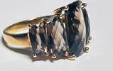  Silberschmuck 925er Silber Silberring mit f&uuml;nf ovalen Rauchquarzen, gol... 38,00 EUR  Excl. 6,00 EUR Verzending