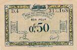 Saar 50 Centimes 1923 Banknote III 3,50 EUR  Excl. 6,00 EUR Verzending
