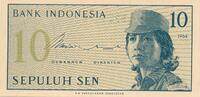 Idonesien 10 Sepuluh Sen 1964 Banknote unc 3,00 EUR  Excl. 6,00 EUR Verzending