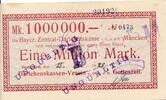 Deutsches Reich Deutschland Bayern 1 Million Mark Notgeld der Bayerischen Zentral-Darlehnskasse München, ausgestellt in Gotteszell -