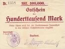 Deutsches Reich Deutschland Bayern 100000 Mark Notgeldschein der Stadt Immenstadt -
