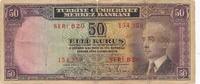 Türkei 50 Kuruş Kurush Kurus Geldschein Banknote Elli Kuruş Türkiye Cumhuriyeti Ismet Inönü 1930 -
