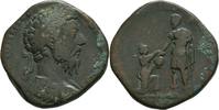 Römische Kaiserzeit Sesterz Marcus Aurelius Sestertius Emperor Italia Scepter Globe -