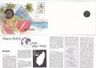 St. Lucia 25 Cents Numisbrief Münzbrief Stempel 1988 -