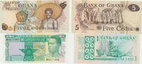 Ghana 2 Banknoten 1 und 5 Cedis ( 1982,1977 ) -