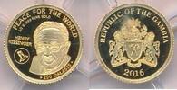 Gambia 200 Dalasis Goldmünze Peace for the World Henry Kissinger Feingold 999er Gold Goldmünze -