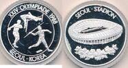Süd Korea Medaille Silbermedaille 1000er Silber Seoul Stadion XXIV Olympiade 1988 Feinsilber -