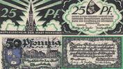 Deutschland Deutsches Reich 25 50 Pfennig Notgeld Notgeldschein Stadt Wandsbek Hamburg 2 Scheine -